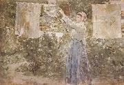 Berthe Morisot The woman Air dress oil painting artist